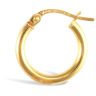9ct Yellow Gold Ultra Light Plain Hoop Earrings