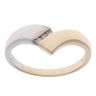 9ct Yellow and White Gold 0.02ct Diamond Wishbone Ring