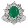 9ct White Gold 1ct Diamond And Emerald Cluster Ring