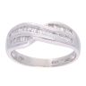 18ct White Gold 0.40ct Baguette Cut Diamond Crossover Ring