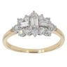 18ct Yellow Gold 1.00ct Baguette And Brilliant Cut Diamond Cluster Ring