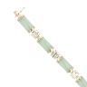 9ct Yellow Gold Jade Stone Set Bracelet 7"