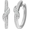 9ct White Gold Diamond Crossover Hoops