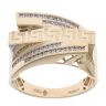 14ct Yellow Gold Greek Key Cubic Zirconia Fancy Ring
