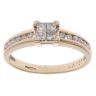 9ct Yellow Gold 0.33ct Princess Cut Diamond Cluster Ring