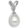 18 Carat White Gold 4pts Diamond & Pearl Pendant