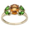 9ct Yellow Gold Citrine and Diopside Fancy Ring