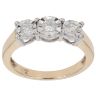 9ct Yellow Gold 0.25ct Brilliant Cut Diamond Trilogy Ring