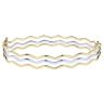 9ct Yellow and White Gold Hinged Wave Bangle