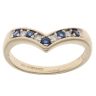 9ct Yellow Gold 0.05ct Diamond and Sapphire Wishbone Ring