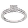9ct White Gold 0.25ct Brilliant Cut Diamond Cluster Ring