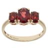 9ct Yellow Gold Garnet Three Stone Ring