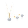 New 9ct Yellow Gold Crystal Ball Pendant and Earrings Set