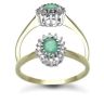 9 Carat Yellow Gold 0.12pts Diamond & Emerald Ring