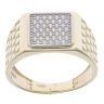 14ct Yellow Gold Cubic Zirconia Square Signet Ring