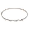 9ct White Gold Cubic Zirconia Wave Bangle