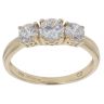 9ct Yellow Gold Three Stone Cubic Zirconia Ring