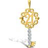 9ct Yellow Gold Cubic Zirconia 21 Key Pendant