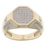 14ct Yellow Gold Cubic Zirconia Octagonal Signet Ring