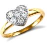 9ct Yellow Gold Cubic Zirconia Heart Ring