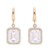 14ct Yellow Gold Cubic Zirconia Cluster Drop Earrings