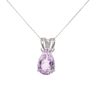 9ct White Gold Amethyst and 0.01ct Diamond Pendant and Chain 18"