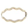 9ct Yellow and White Gold Wavy Hinged Bangle