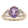 9ct Yellow Gold 0.05ct Diamond And Amethyst Ring