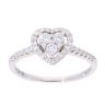 9ct White Gold 0.40ct Diamond Heart Cluster Ring