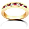 9 Carat Yellow Gold 50pts Diamond & Ruby Half Eternity Ring