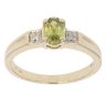 9ct Yellow Gold 0.02ct Diamond and Peridot Solitaire Ring