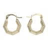 9ct Yellow Gold Hexagonal Creole Earrings