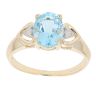 9ct Yellow Gold 0.05ct Diamond And Blue Gemstone Dress Ring