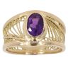 18ct Yellow Gold Amethyst Solitaire Fancy Ring