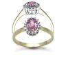 9 Carat Yellow Gold 12pts Pink Sapphire And Diamond Cluster Ring