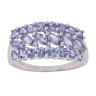 9ct White Gold Tanzanite Three Row Fancy Ring