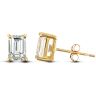9ct Yellow Gold Rectangular Cubic Zirconia Claw Set Studs