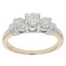 14ct Yellow Gold 1.00ct Brilliant Cut Diamond Trilogy Ring