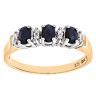 9ct Yellow Gold Diamond and Sapphire Dress Ring