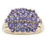 9ct Yellow Gold Tanzanite Cluster Ring
