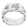 Silver Patterned Buckle Ring By Icesia