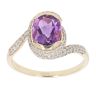 9ct Yellow Gold Amethyst And Cubic Zirconia Twist Ring