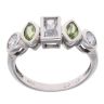 9ct White Gold Cubic Zirconia and Peridot Fancy Ring
