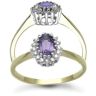 9 Carat Yellow Gold 0.12pts Diamond & Amethyst Ring