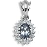 9 Carat White Gold 12pts Diamond & Tanzanite Pendant
