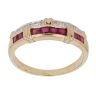 18ct Yellow Gold 0.05ct Diamond And Ruby Ring