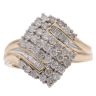 9ct Yellow Gold 1.00ct Brilliant And Baguette Cut Diamond Cluster Ring