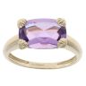 9ct Yellow Gold Amethyst Solitaire Ring