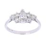 18ct White Gold 0.90ct Brilliant And Pear Cut Diamond Fancy Ring
