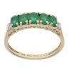 9ct Yellow Gold Emerald And Cubic Zirconia Five Stone Ring